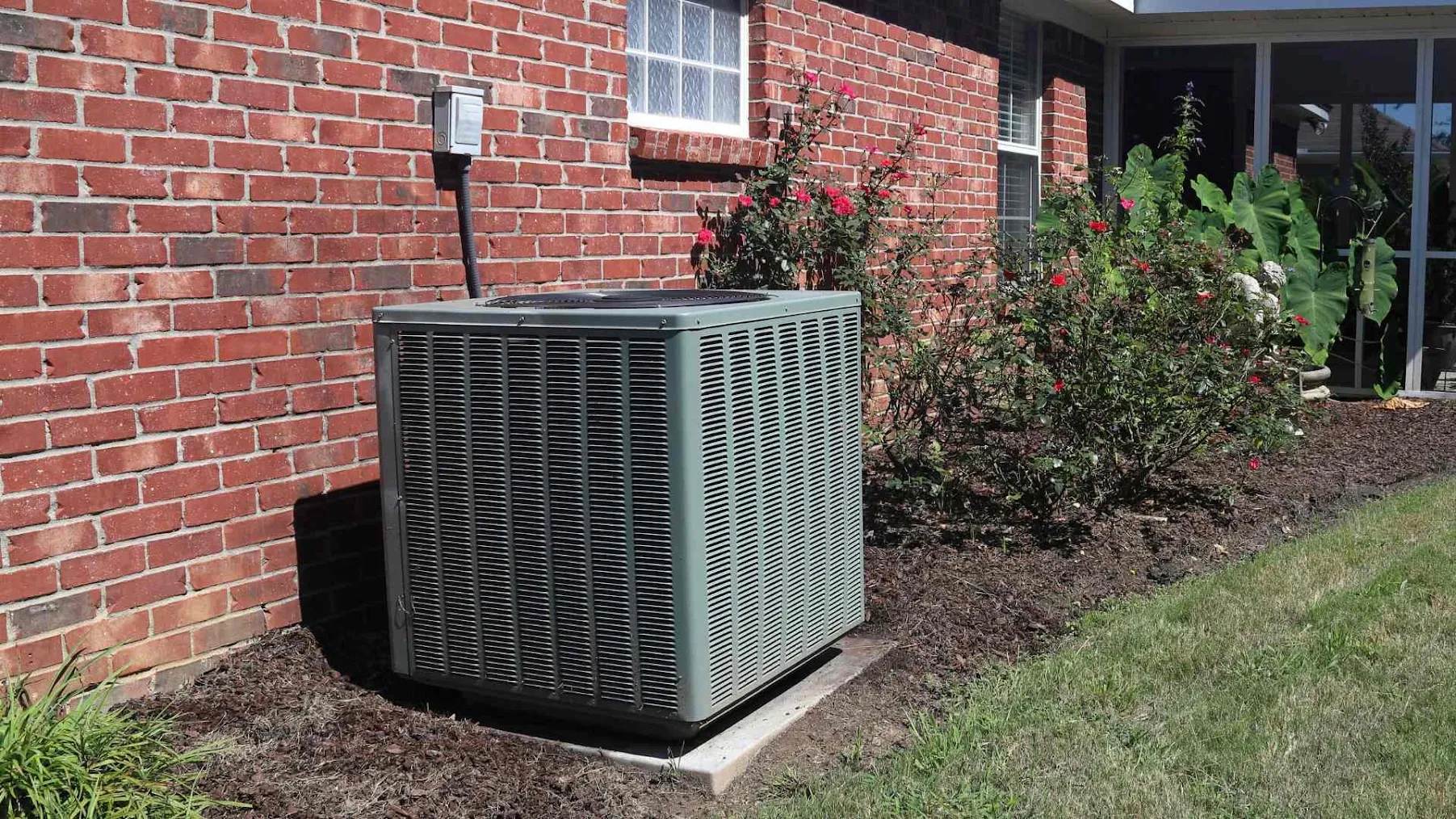 An outdoor HVAC unit.